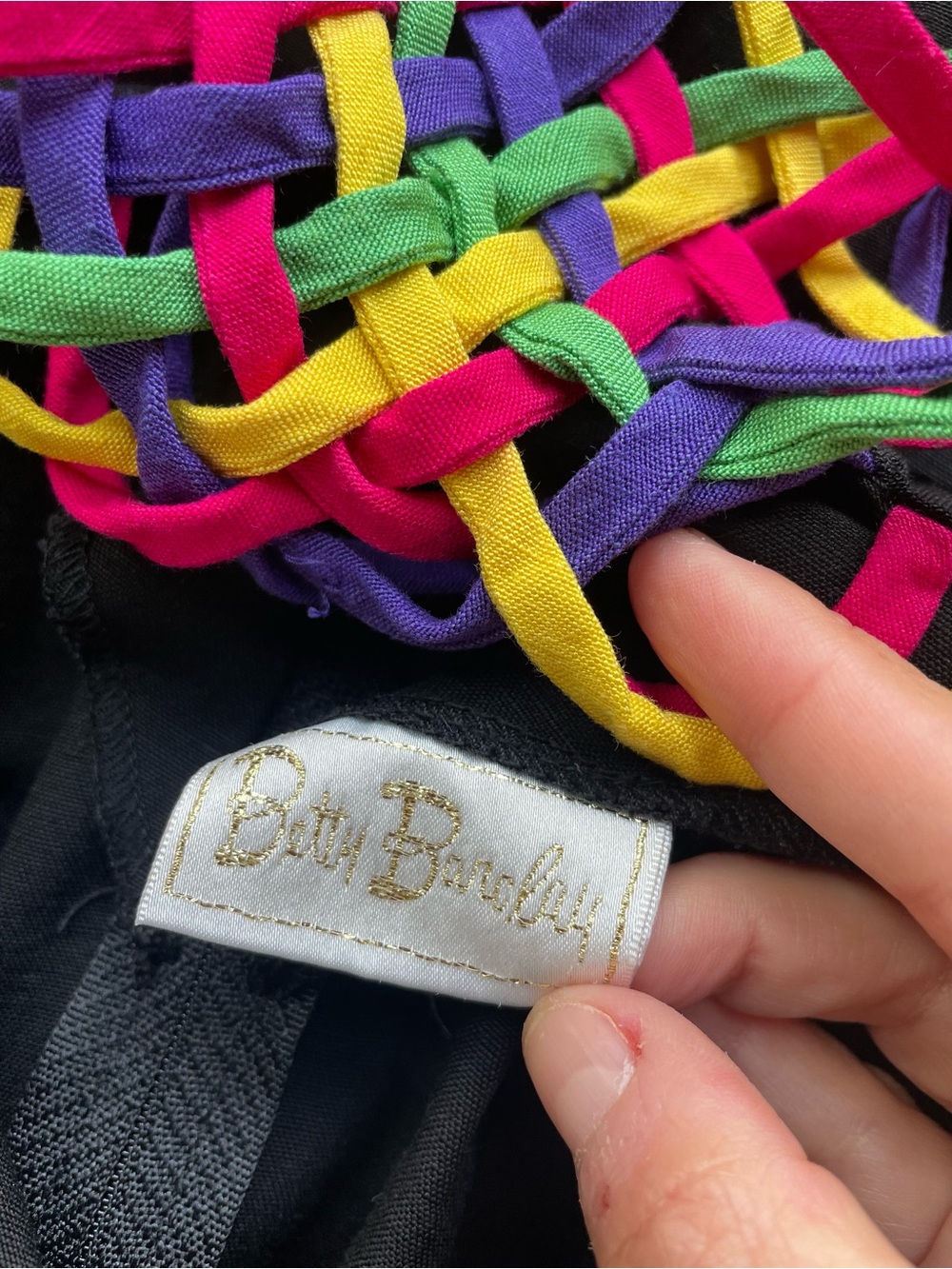 80s Rainbow linen dress - Picture 8 of 10